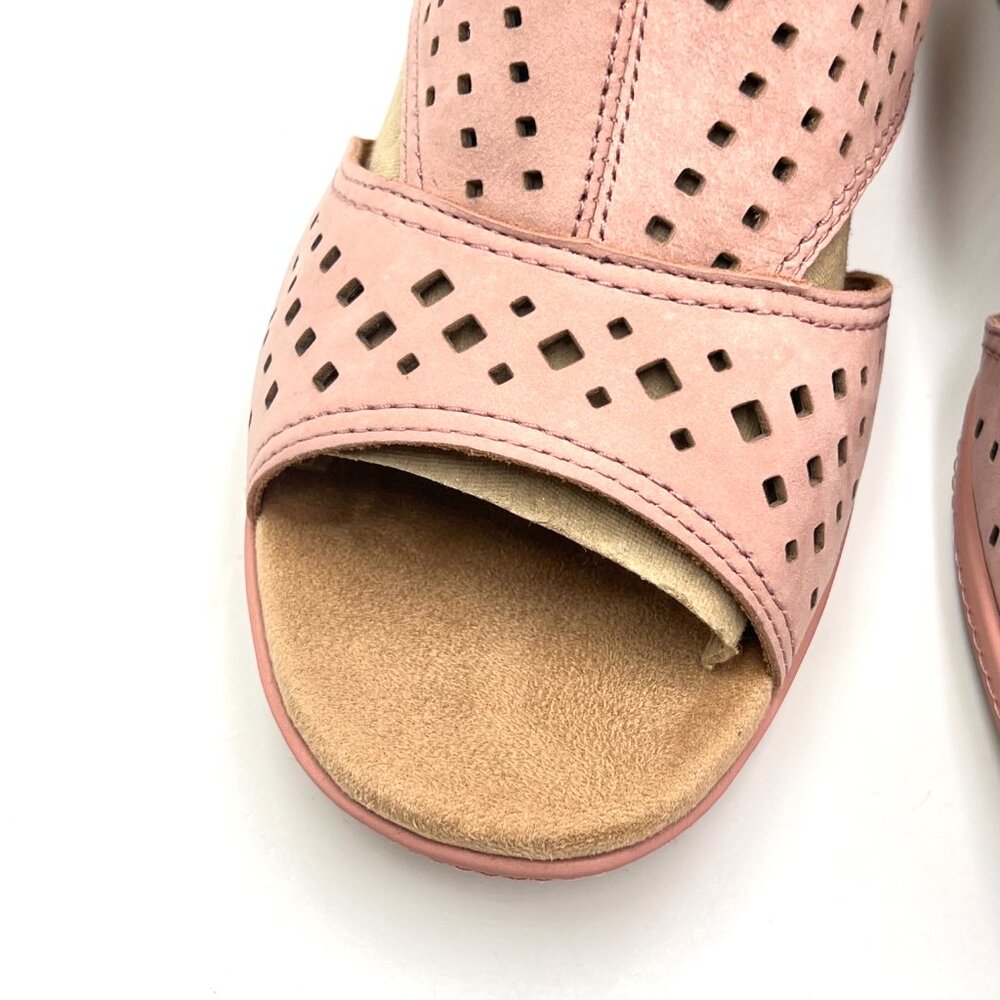 9.5W 9.5 WIDE WIDTH Cobb Hill Womens Janna Pink Leather Wedges‎ Sandals Shoes - Picture 4 of 15
